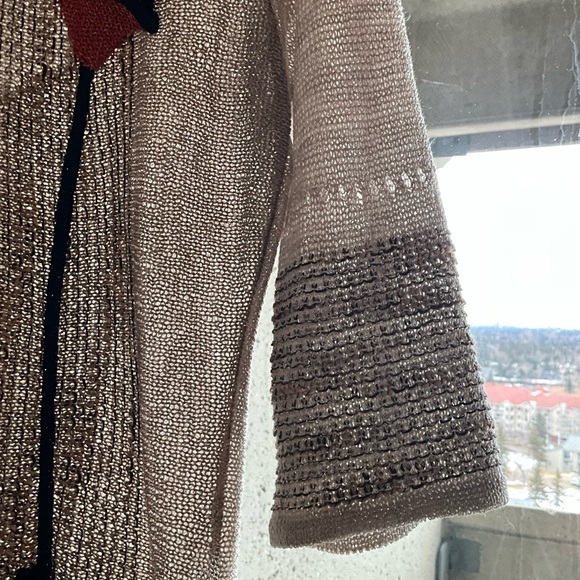 Zoja Art Knit Sweater Dress Tunic Flower Appliqué Boho - Picture 3 of 12